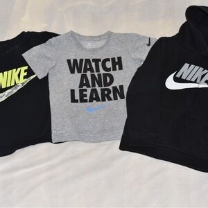Lot of boys Nike 4 4T tee shirts and sweatshirt GUC